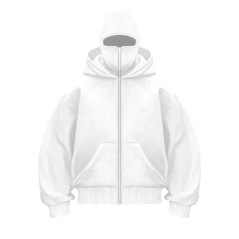 Maskeli Kapüşonlu Sweatshirt (Siyah)