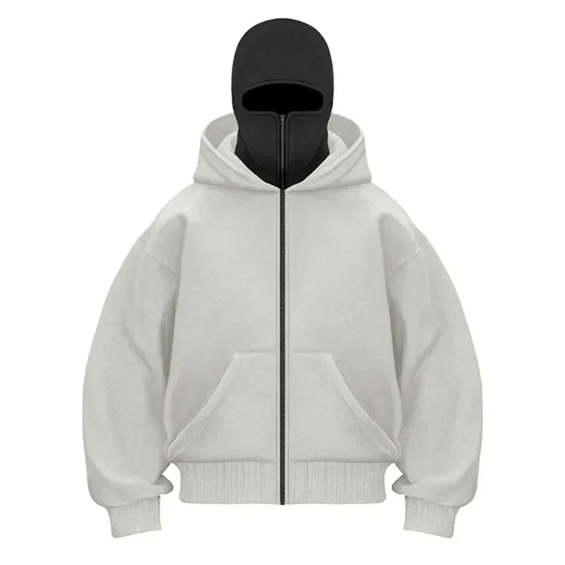 Maskeli Kapüşonlu Sweatshirt (Siyah)