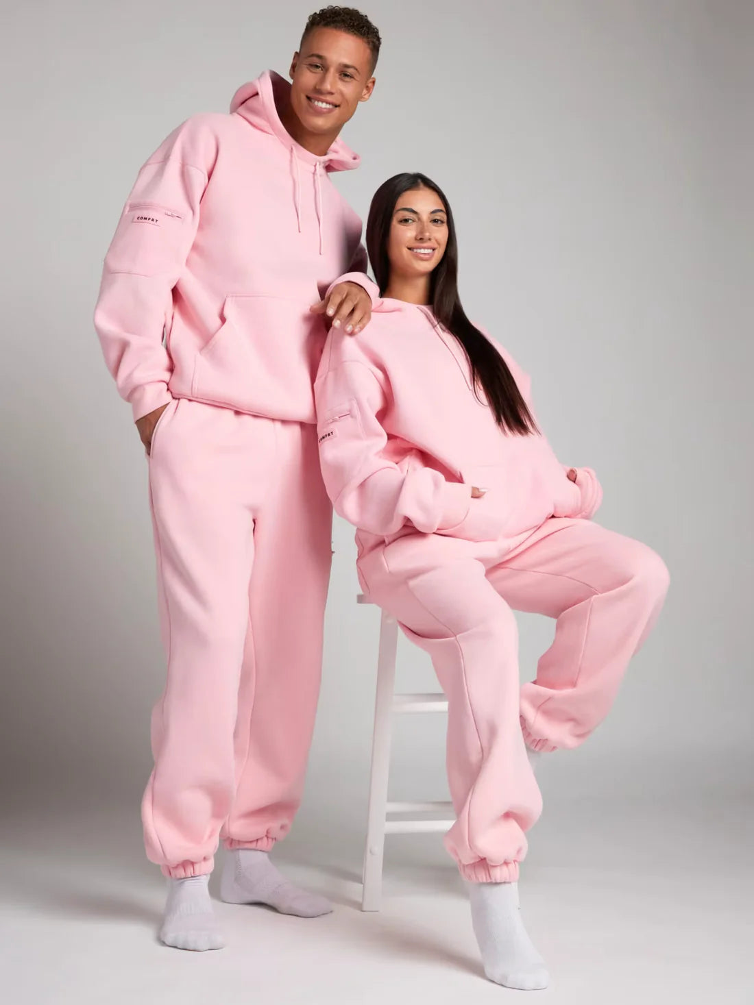 Uyku Maskeli Sweatshirt (Pembe)