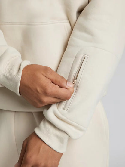 Uyku Maskeli Sweatshirt (Bej)