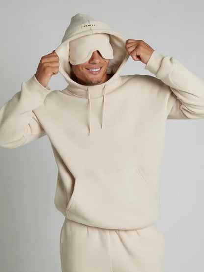 Uyku Maskeli Sweatshirt (Bej)