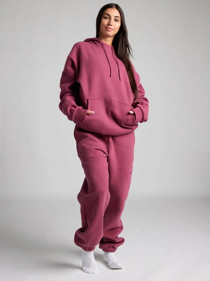 Uyku Maskeli Sweatshirt (Koyu Pembe)