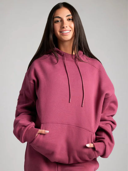 Uyku Maskeli Sweatshirt (Koyu Pembe)