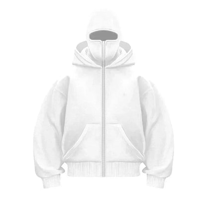 Maskeli Kapüşonlu Sweatshirt (Siyah)