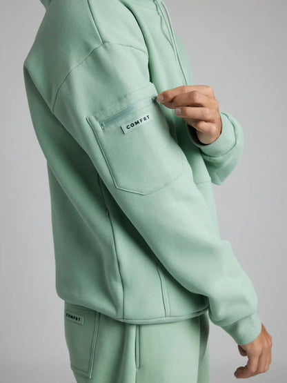 Uyku Maskeli Sweatshirt (Yeşil)