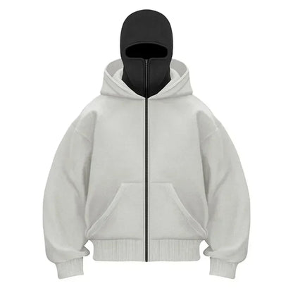 Maskeli Kapüşonlu Sweatshirt (Siyah)