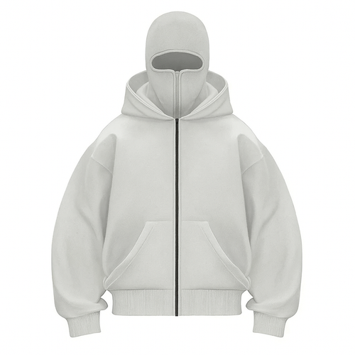 Maskeli Kapüşonlu Sweatshirt (Gri)