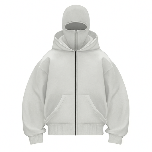 Maskeli Kapüşonlu Sweatshirt (Gri)